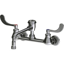 Wall Mounted Utility Faucet with Vacuum Breaker Swing Spout and Wrist Blade Handles