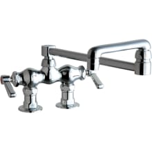 Deck Mounted Pot Filler Faucet with Lever Handles and 17-3/4" Full-Flow Swing Spout