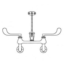 Wall Mounted Flushing Rim Utility Faucet with Vacuum Breaker Spout, Pail Hook, Wall Support and Wrist Blade Handles