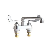 Deck Mounted 4" Centerset Utility Faucet with Cast Swing Spout and Wrist Blade Handles