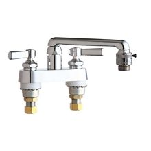 Deck Mounted 4" Centerset Utility Faucet with Cast Swing Spout and Metal Lever Handles