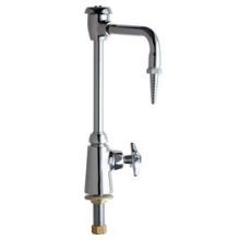 Deck Mounted Laboratory Faucet with Rigid/Swing Vacuum Breaker Spout and Metal Cross Handle
