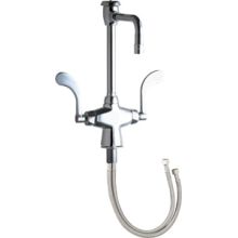 Single Hole Lab Faucet with Wrist Blade Handles and High-Arch Vacuum Breaker Spout - Commercial Grade