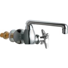 Wall Mounted Laboratory Faucet with Cast Swing Spout and Metal Cross Handle