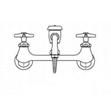Wall Mounted Lab Faucet with Cross Handles and Swinging Vacuum Breaker Spout