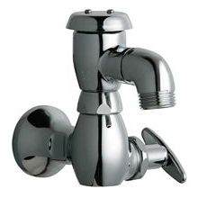 Wall Mounted Hose Faucet with 3/4" Treaded Male Outlet and Cross Handle - Commercial Grade