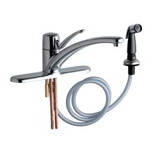 Commercial Grade Kitchen Faucet with Lever Handle, Escutcheon Plate and Side Spray (Eco-Friendly Flow Rate)