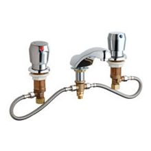 Widespread Bathroom Faucet with Adjustable Faucet Centers and Push Button Handles