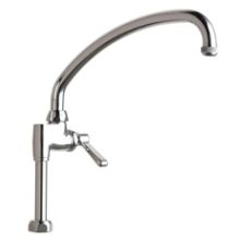 Deck Mounted Pot Filler Faucet with Lever Handle and 9-1/2" Full-Flow Swing Spout