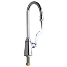 Single Hole Lab Faucet with Wrist Blade Handle and High Arch Vacuum Breaker Spout