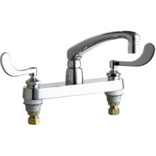 Commercial Grade Kitchen Faucet with Wrist Blade Handles - 8" Faucet Centers