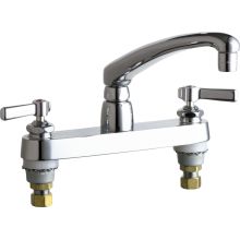 Commercial Grade Kitchen Faucet with Lever Handles - 8" Faucet Centers