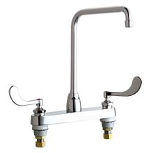 Commercial Grade High Arch Kitchen Faucet with Wrist Blade Handles - 8" Faucet Centers