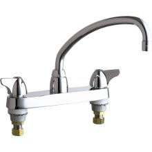 Commercial Grade Low Arch Kitchen Faucet with Wing Handles - 8" Faucet Centers