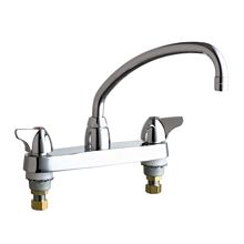 Commercial Grade Low Arch Kitchen Faucet with Wing Handles - 8" Faucet Centers (Eco-Friendly Flow Rate)