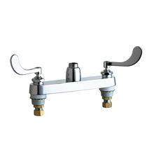 Commercial Grade Kitchen Faucet with 8" Faucet Centers and Wrist Blade Handles - Less Spout