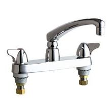 Commercial Grade Kitchen Faucet with Wing Handles - 8" Faucet Centers