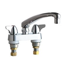Commercial Grade Kitchen Faucet with Lever Handles - 4" Faucet Centers