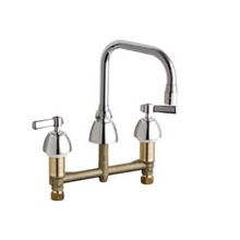 Commercial Grade Kitchen Faucet with Lever Handles - 8" Faucet Centers
