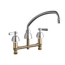 Commercial Grade Low Arch Kitchen Faucet with Lever Handles - 8" Faucet Centers