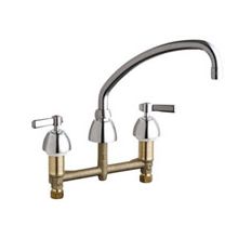 Commercial Grade Low Arch Kitchen Faucet with Lever Handles - 8" Faucet Centers (Eco-Friendly Flow Rate)