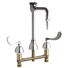 Deck Mounted Laboratory Faucet with Wrist Blade Handles