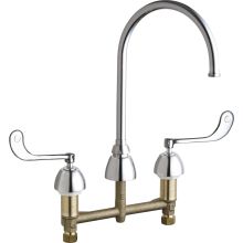 Commercial Grade High Arch Kitchen Faucet with Wrist Blade Handles - 8" Centers (Eco-Friendly Flow Rate)