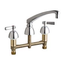 Commercial Grade Widespread Low-Arch Kitchen Faucet with Lever Handle - 8" Centers