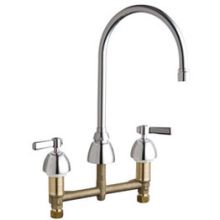 Commercial Grade High Arch Kitchen Faucet with Lever Handles - 8" Faucet Centers