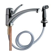Commercial Grade Kitchen Faucet with Lever Handle and Side Spray