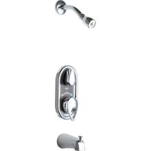 2.5 GPM Tub and Shower Trim Package with Tear Drop Controls, Single Function Shower Head and Diverting Tub Spout