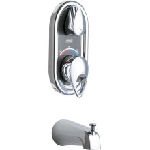 Wall Mounted Bathtub Faucet Package with Tear Drop Controls and Diverting Faucet Spout
