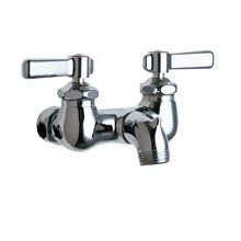 Wall Mounted Hose Faucet with 3/4" Treaded Male Outlet and Lever Handles - Commercial Grade