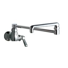 Wall Mounted Pot Filler Faucet with Lever Handle and 17-3/4" Full-Flow Swing Spout