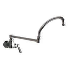 Wall Mounted Pot Filler Faucet with Lever Handle and 21-1/4" Full-Flow Swing Spout