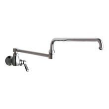 Wall Mounted Pot Filler Faucet with Lever Handle and 25-3/4" Full-Flow Swing Spout
