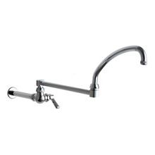 Wall Mounted Pot Filler Faucet with Lever Handle and 29-1/4" Full-Flow Swing Spout