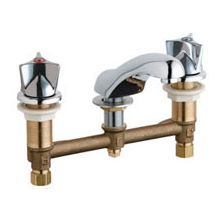 Widespread Bathroom Faucet with 8" Faucet Centers and Push Button Handles