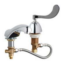 Widespread Bathroom Faucet with Adjustable Faucet Centers and Wrist Blade Handle