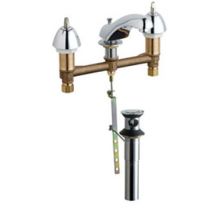 Widespread Bathroom Faucet with 8" Faucet Centers and Drain Assembly - Less Handles