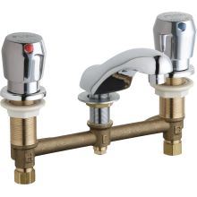 Widespread Bathroom Faucet with 8" Faucet Centers and Push Button Handles