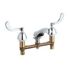 Widespread Bathroom Faucet with 8" Faucet Centers and Wrist Blade Handles