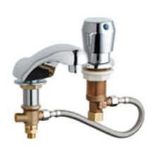 Widespread Bathroom Faucet with 8" Faucet Centers and Push Button Handle