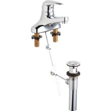 Centerset Bathroom Faucet with 4" Faucet Centers and Lever Handle - Drain Assembly Included