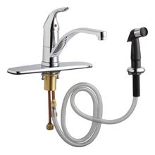 Commercial Grade Kitchen Faucet with Lever Handle, Escutcheon Plate and Side Spray