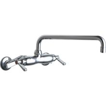 Wall Mounted Pot Filler Faucet with Lever Handles and 12" Full-Flow Swing Spout