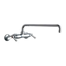 Wall Mounted Pot Filler Faucet with Lever Handles and 14" Full-Flow Swing Spout
