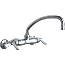 Wall Mounted Pot Filler Faucet with Lever Handles and 9-1/2" Full-Flow Swing Spout