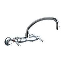 Wall Mounted Pot Filler Faucet with Lever Handles and 9-1/2" Full-Flow Swing Spout