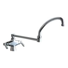 Deck Mounted Pot Filler Faucet with Lever Handles and 21-1/4" Full-Flow Swing Spout